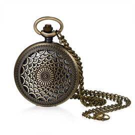 懐中時計 メンズ スケルトン アナログ アンティーク: ポケットウォッチ レトロ ペンダント時計 チェーンネックレス ブロンズ - 誕生日 記念日 バレンタインデー クリスマス プレゼント