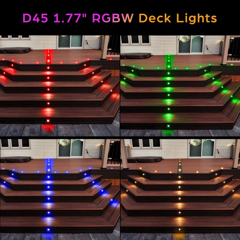 Deck Light RGBW 6 Pack, Φ1.77 Inches RGB/Warm White Light