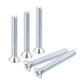 sourcing map 100 pcs #10-24x1-1/4 inches Machine Screws Phillips Pan Cross Head Screws Fasteners Bolts Carbon Steel Blue for Wall Socket,House Repairs