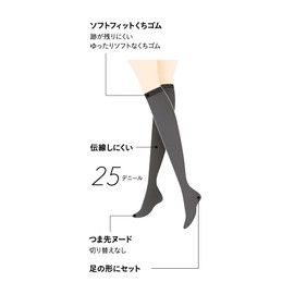 Gunze SBS560 Women's Short Stockings, Sabrina, 3 Pairs Set, Deep and Beautiful Black, 25 Denier, Hard to Run, Black