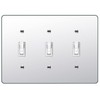 Silver Mirrored Switch Plates - 3 Gang Wall Cover, Durable