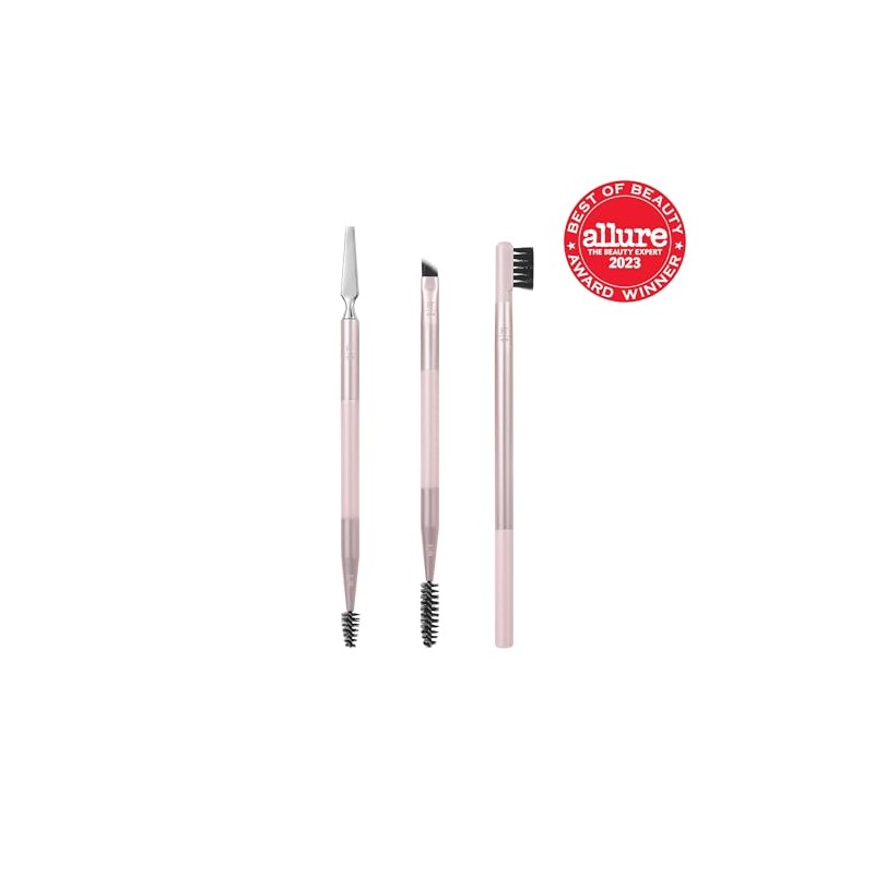 REAL TECHNIQUES, Kit de Brochas para Cejas, Incluye 3 Herramientas