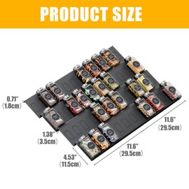 Famhap Spice Drawer Organizer, 8 Tier Expandable from 11.6" to 23.2" Seasoning Rack Tray Insert for Kitchen Drawers, Spice Rack Tray for Drawer/Countertop (Black)