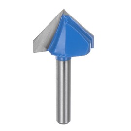 sourcing map Router Bits 1" Dia 1/4" Shank 90 Degree V Type End Mill Carbide for Woodworking Carpentry Engraving Edge Trimmer Cutter Tools