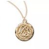 16Kt Gold Plated Sterling Silver Saint Michael Pendant Medal Necklace