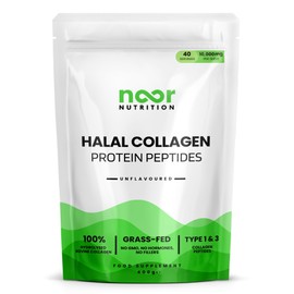 Noor Nutrition - Halal Bovine Collagen Peptides Powder 400g for Hair, Skin, Nails and Joints - Hydrolysed Collagen (Type 1 & 3) for Women and Men - High Levels of 8 Essential Amino Acids
