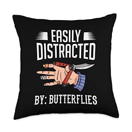 Balisong Flipping Gift Butterfly Knife Training Throw Pillow