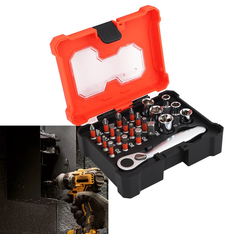 23 Pcs Socket Wrench Set Multi Functional 1/4 Inch Drive