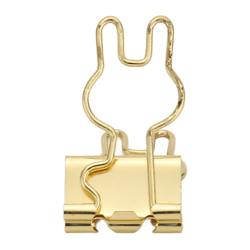 100Pcs Bunny Binder Clips Gold Cute Handle Durable Metal Multifunction