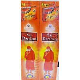 Sai Darshan Sri Sai Darshan Flora Incense Sticks 100g X 2  + free Incense cones pack inside