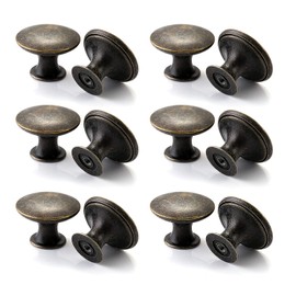 Set of 12 Vintage Round Chest of Drawers Knobs, Retro Pointed Single Hole Furniture Knobs, Furniture Handles, Furniture Knobs, Drawer Handles, Antique Brass Knob for Cupboard, Drawer, Kitchen