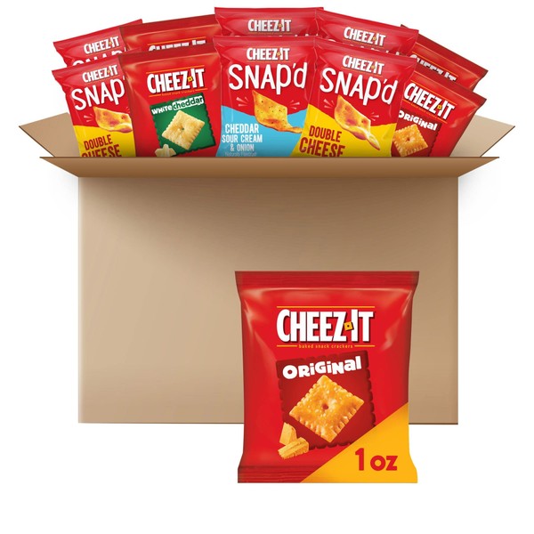 Cheez-It Cheese Crackers, Baked Snack Crackers, Lunch Snacks, Variety Pack (42 Packs)