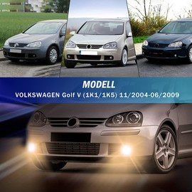 Tula Motoren Fog Light for Volkswagen Golf V (1K1/1K5) 11/2004-06/2009 One Pair Fog Lights Grey Lens HB4/9006 12V 51W R:1K0941700C L:1K0941699C