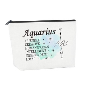 Women Gifts for Birthday Mother's Day Make Up Bags for Women Aquarius Makeup Bag Astronomy Constellations Witchy Gifts Cosmetic Bags for Coworkers Friends (1 Pcs)