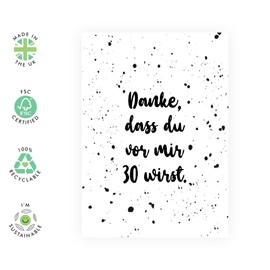 Central 23 Funny Greeting Card for Man - 30th Birthday Card - Thank You For Being 30 Before Me - Humorous Card for Women - 30th Birthday Men - With Stickers