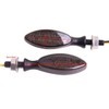 MotorToGo Black LED Motorcycle Turn Signal Blinks mini Torpedo Oval