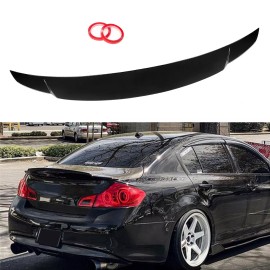 LUC For 2007-2015 Infiniti G25 G35 G37 Q40 4 Door Sedan Glossy Black Spoiler Lip