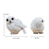 WitnyStore Tiny 1" High White Snowy Owl Look Left Figurine