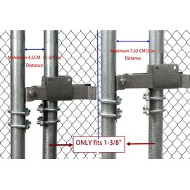 Chain Link Residential Arm Double Gate Latch Latches Two Gates Together Without The Need of a Drop Rod Chain Link Double Gate Latch for 1-3/8" Gate Frames Double Sided Lockable Gate Latch