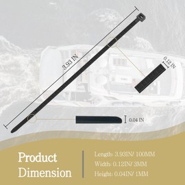 JLM MARINE 4 Pack 4 Inch Black Zip Ties UV Resistant Nylon Cable Ties Plastic Wire Ties Self-Locking Nylon Tie Strap