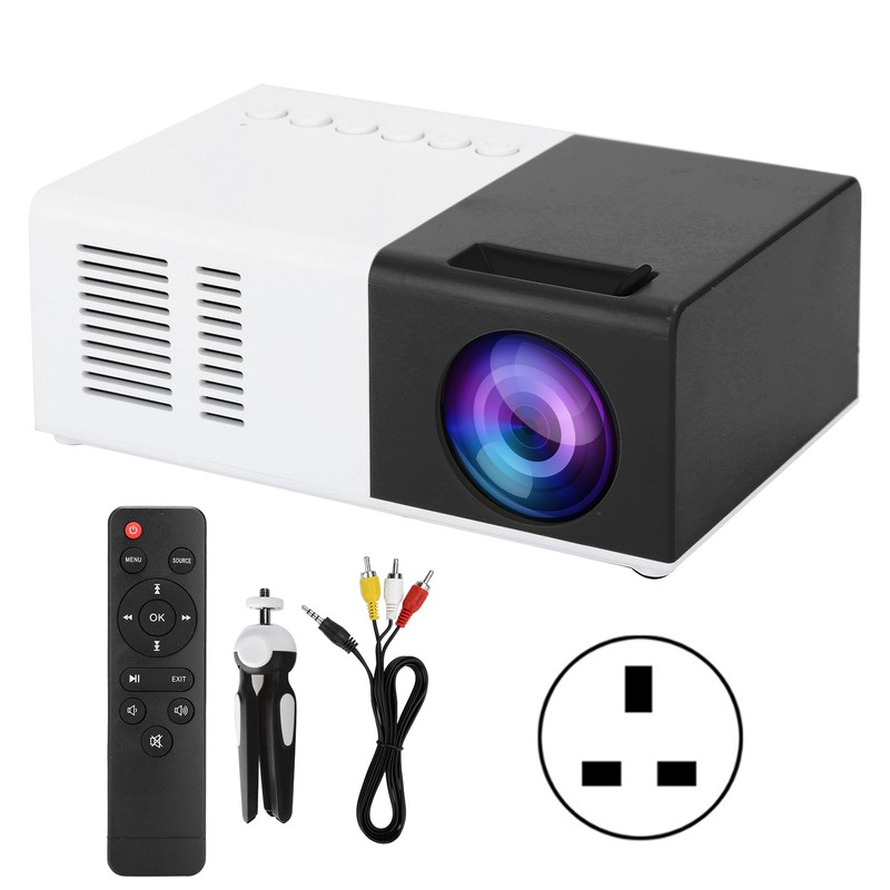 Mini Portable LED Projector 1800LM with Tripod Bracket for Home