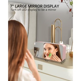 Loud RGB Alarm Clock for Girl Bedroom, 2 Alarms Loud LED Big Mirror Display Plug in Simple Basic Digital Clock with Nightlight,2 USB Ports, Adjustable Volume, Dimmable for Deep Sleepers Elderly Office