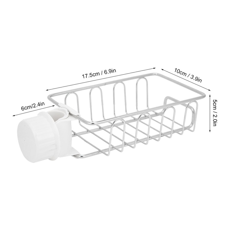 2Pcs Faucet Storage Rack Stainless Steel Sink Caddy Organizer Soap
