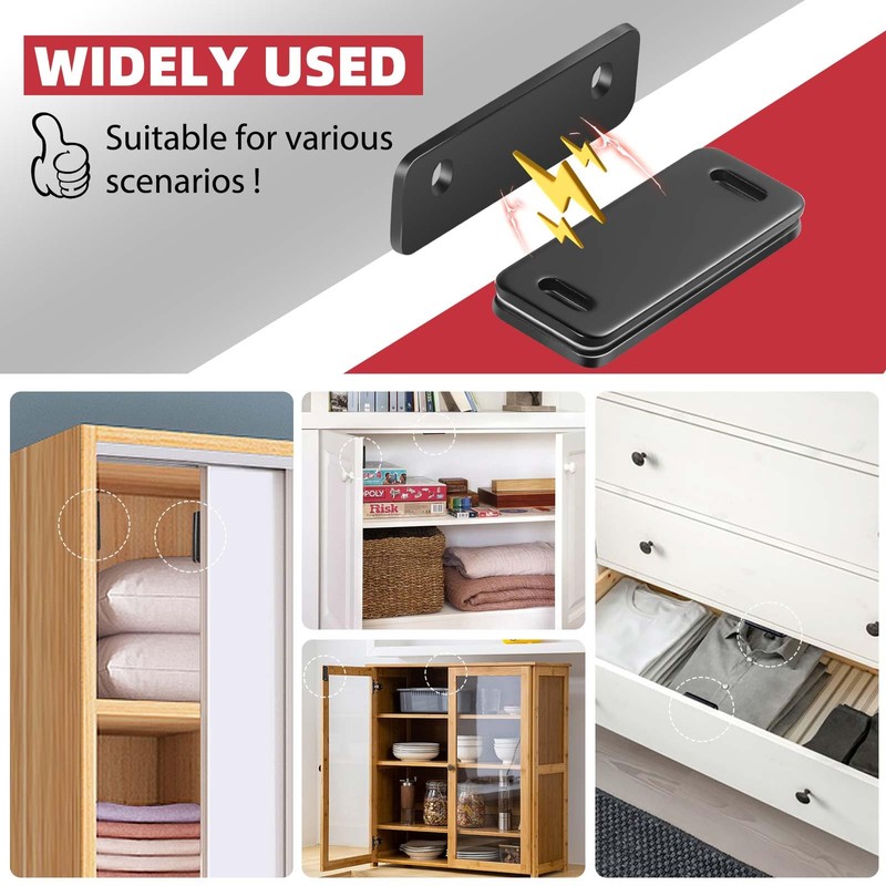 Loomdeo Ultra-Thin Magnetic Cabinet Door Catch - Strong Adhesion &