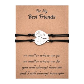 Friendship Gifts for Women Bracelets Graduation Birthday Gifts for Female Friend Long Distance Bestie Present Bracelet Going Away Farewell Present to Best Friend Goodbye Gift Match Best Friends Bracelet
