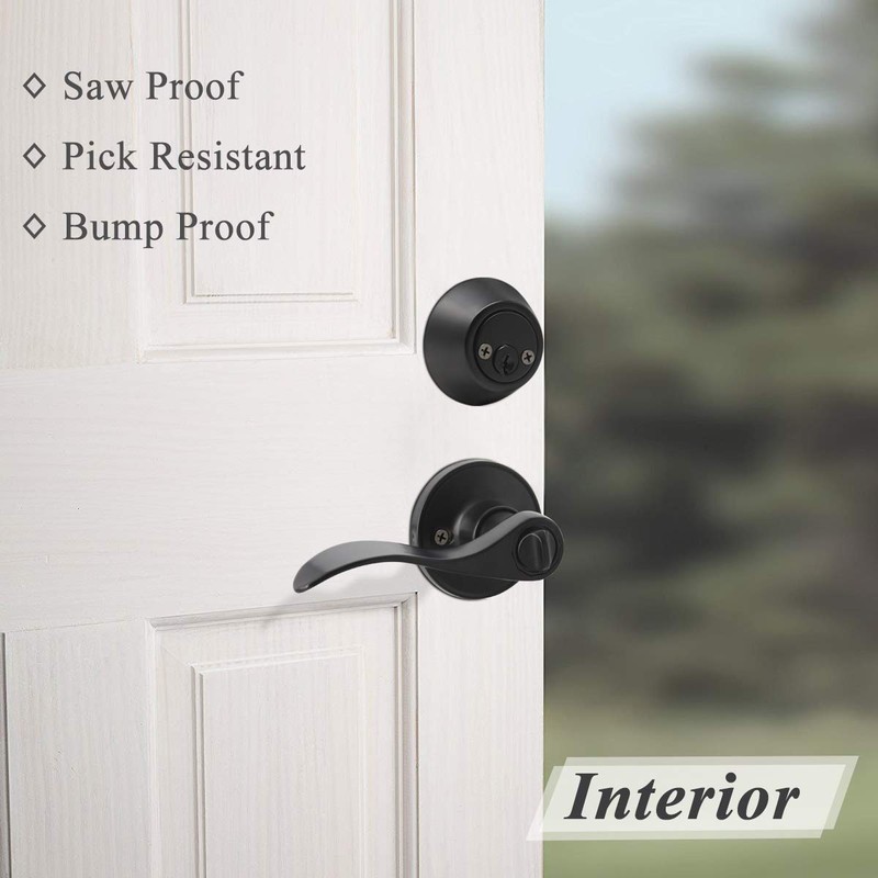 Probrico Entrance Lever Door Handle, Reversible for Right and Left