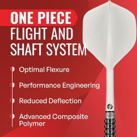 Shot! Darts Flight Deck One Piece Dart Flight and Shaft System - Set of 3 (Inbetween, White)