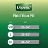 Depend FIT-FLEX Incontinence Underwear for Men, Maximum Absorbency, Disposable, L,
