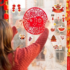 DISJOURNEY Lunar New Year Stickers 2025-98PCS Chinese New Year Stickers for Kids Lunar New Year Decorations Year of The Snake Stickers Spring Party Supplies Chinese New Year Gifts