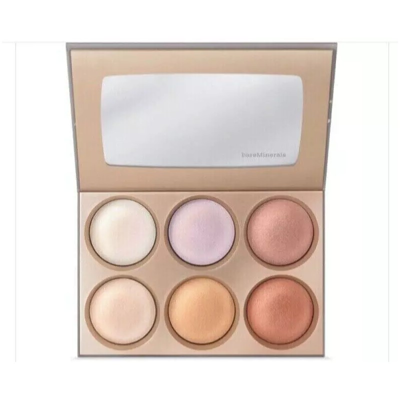 BareMinerals STELLAR GLOW Highlighting PALETTE & BRUSH SET Sealed NEW