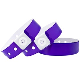 Wristall Purple Plastic Wristbands-500 Pack Colored Identification Wristbands for Events, Waterproof Lightweight Security Vinyl Wristbands for Party Concert Club Festival Entrance Admission