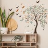 Large Willow Tree Wall Decal with Flying Birds, Nature Peel