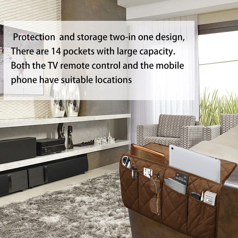 Armchair Caddy,Non Slip Recliner Organizer,Waterproof Sofa Armrest Organizer, Remote Control