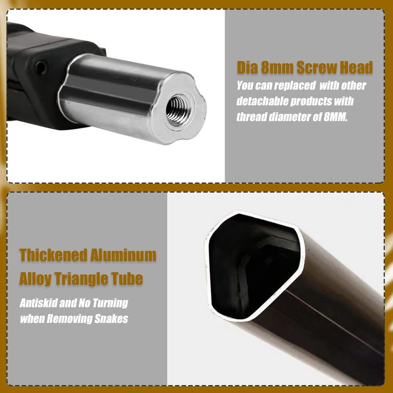 Wamlet 87" Snake Hook Retractable Reptile Catcher Stick Tongs Long