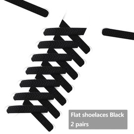 Widamin 2 Pairs of Elastic Shoelaces for Adults and Children, No Tie Shoelaces with Metal Capsules, Length 100 cm, black01x 2pair