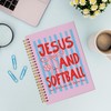 VNWEK Jesus and Softball Christian Spiral Notebook Journal 5.5x8.3 Inch,