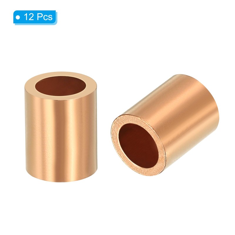 PATIKIL 5/32"/ 4mm Wire Rope Stop Sleeve, 12 Pack Copper
