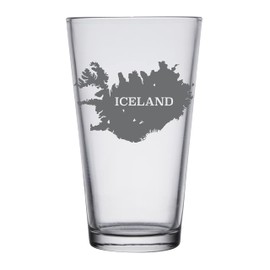Iceland Map Engraved Pint & Beer Glasses (Set of 2)