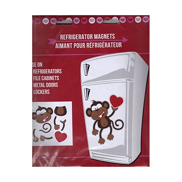 Build Your Own Valentine Monkey and Heart Refrigerator Magnet Sheet