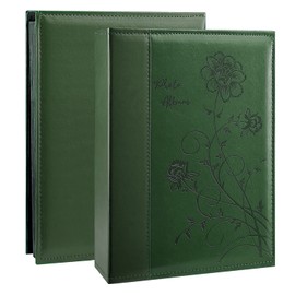Artmag Photo Album 4x6 300 Photos, Extra Large Capacity Leather Cover Wedding Family Photo Albums Holds 300 Horizontal 4x6 Photos(Dark Green)