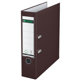 Leitz 180° Folder, Plastic, the Original, DIN A4 Lever Arch File, 8.2 cm, Wide, with Polypropylene Laminated Cover, 180° Mechanism, Highest Stability, Brown, 10105075