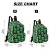 Yasala Women Fashion Backpack Green Aliens Face Sturdy Daily Bag