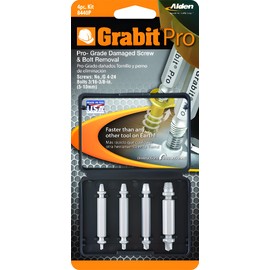 Alden 8440P Pro Grabit Broken Bolt and Damaged Screw Extractor 4 Piece Kit - Made in The USA