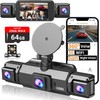 4 Channel Dash Cam Front and Rear Cabin, 360 Dash