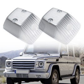 NSLUMO Front Turn Signal Light Housings Compatible w/Mercedes G-class Benz W463 G55 G63 AMG Euro Clear Lens Side Wing Signal Blinker Parking Marker Lamp Covers OEM Replacement