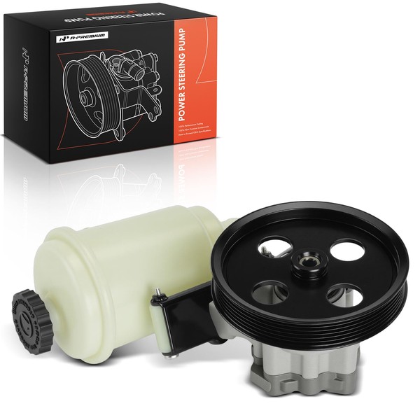 A-Premium Power Steering Pump, with 6-Groove Pulley & Reservoir, Compatible